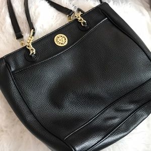 Anne Klein black faux leather purse
